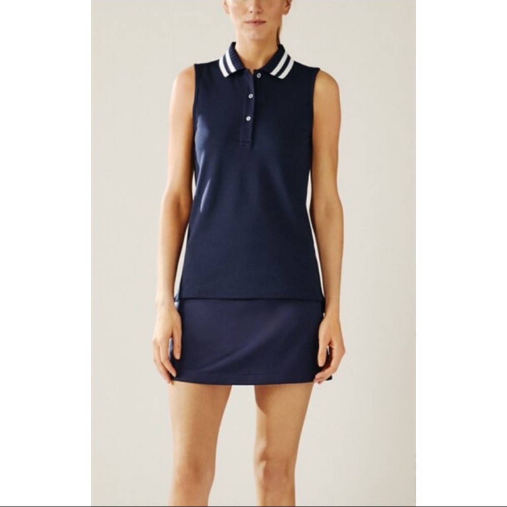 Tory Sport Performance Pique Sleeveless Polo, XL